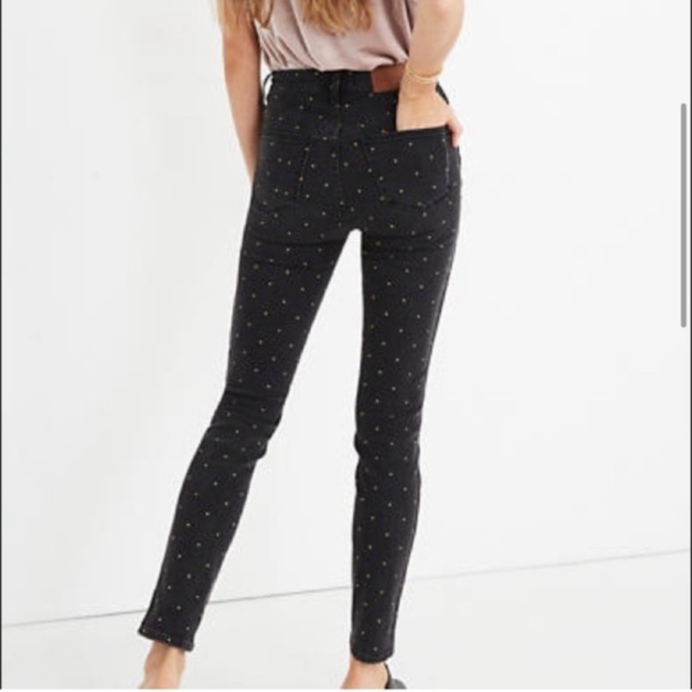 NWT MADEWELL 10" High-Rise Skinny Jeans: Metallic Dot Edition size 24 - Picture 6 of 12
